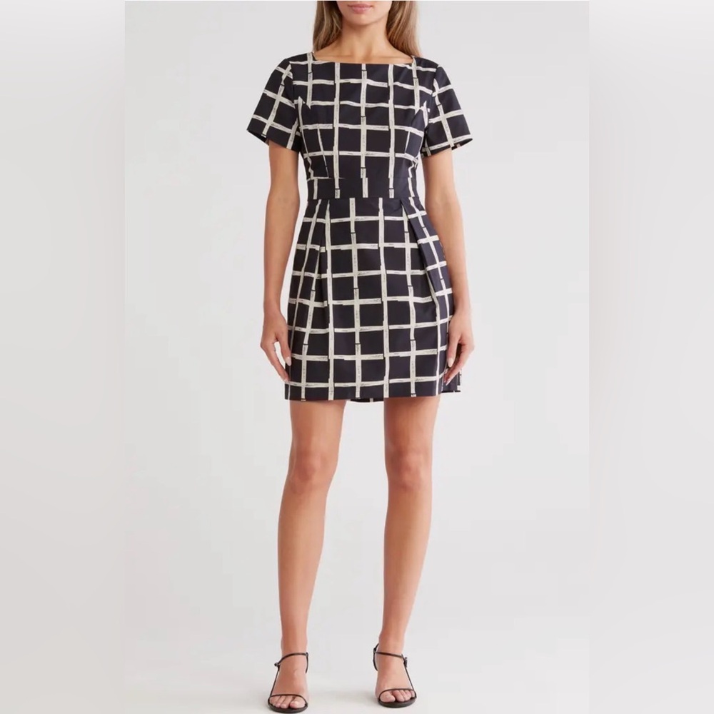 Elegant Black and White Checkered Dress